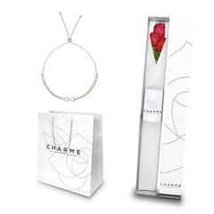 CHARME - Caja 3 Rosas Con Pulsera Infinito