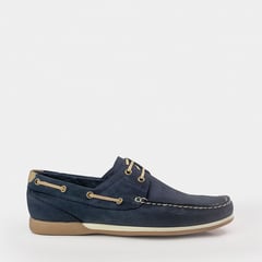 GREENBAY - Zapatos Casuales de Cuero Hombre Azul