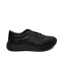 DAUSS - Zapatillas Urbanas Cuero Hombre Negro Negro