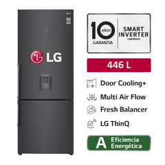 LG - Refrigeradora GB46TGT 446L Door Cooling Bottom Freezer Negro Mate