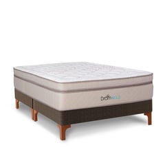 DROM - Cama Europea Mild Queen + 2 Almohadas Viscoelásticas + Protector.