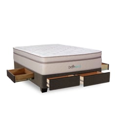 DROM - Cama Con Cajones Mild 2 Plz + 2 Almohadas Viscoelásticas + Protector.