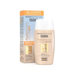 ISDIN - Fotoprotector Fusion Water Color LIGHT SPF50 50ML - Bloqueador solar facial con color Oil Control