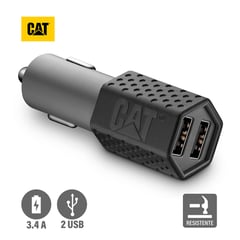 CAT - Cargador De Auto Resistente Carga Rápida USB 3.4A DC 2 Puertos