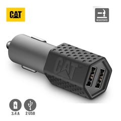 CAT - Cargador De Auto Resistente USB 3.4 Amp 2 Puertos