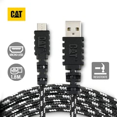 CAT - Cable Carga Y Datos Resistente USB-Micro USB 1.8 Metros