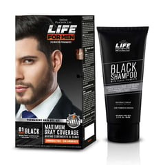 LIFE FOR MEN - Pack Tinte Negro y Black Shampoo