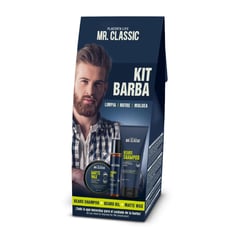 MR CLASSIC - Kit para Barba Shampoo, Oil y Matte Wax Mr. Classic