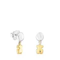 TOUS - Aretes bicolor cortos con oso