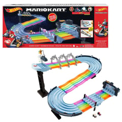 HOT WHEELS - Juguete Pista de Carros Mario Bros Rainbow Road