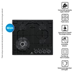 INDURAMA - Encimera A Gas 4 Hornillas