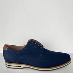 DAUSS - Zapatos Casuales Pasador Hombre Cuero Azul Azul