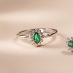 ADRIA - Anillo Milan Verde Plata Mujer