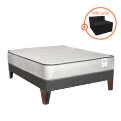 DROM - Cama Europea Himlen 1.5 Plz + Sofá Cama + 1 Almohada + Protector.