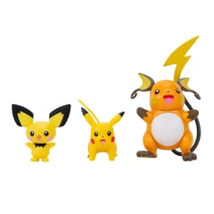 POKEMON - Pack Evolucion x3 Figuras Pikachu