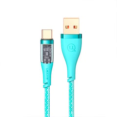 Cable Celular Type-C a USB 66W 1.2m Tejido ICY Menta