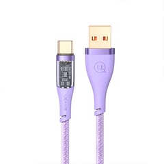 Cable Celular Type-C a USB 66W 1.2m Tejido ICY Lila