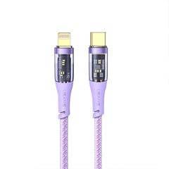 USAMS - Cable Celular iPhone a Type-c PD 20W 1.2m Tejido ICY Lila