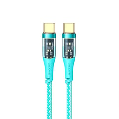 USAMS - Cable Celular Type-C a Type-C PD 100W 1.2m Tejido ICY Menta