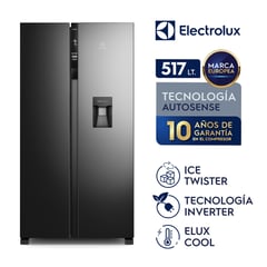 ELECTROLUX - Refrigerador Side by Side ERSA53K2HVB INVERTER 514 litros black