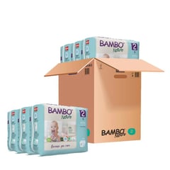 BAMBO NATURE - Pañal Talla 2 (P) - 6 Paquetes de 30 unid
