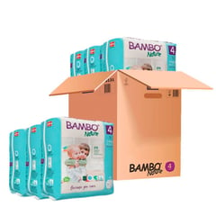 BAMBO NATURE - Pañal Talla 4 (G) - 6 Paquetes de 24 unid