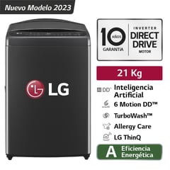 LG - Lavadora WT21PBVS6 21Kg AI DD Carga Superior Negro Plateado