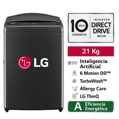 LG - Lavadora WT21PBVS6 21Kg AI DD Carga Superior Negro Plateado LG