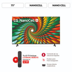 Televisor 75" NanoCell 4K ThinQ AI 75NANO77SRA