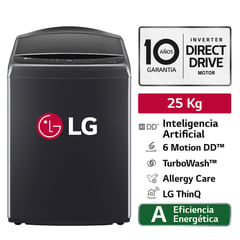 LG - Lavadora WT25PBVS6 25Kg AI DD Carga Superior Negro Plateado LG
