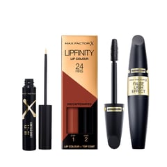 MAX FACTOR - Máscara False Effect Wp Black + Delineador Hi Fi + Labial Lipfinity Caffeinated