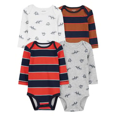 CARTER'S - Body Bebé Niño Manga Larga Pack X4 Carters