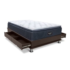 BEAUTYREST SIMMONS - Cama con Cajones Silver 2 Plz + 2 Almohadas