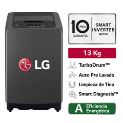 LG - Lavadora WT13BPBK 13kg Smart Motion Carga Superior Negro Claro