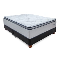 DRIMER - Cama Box Tarima New Ozono Queen + 2 Almohadas