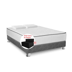 DROM - Cama Box Tarima 2 Plz + Sofá Cama + 2 Almohadas