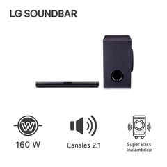 LG - Soundbar SQC1 160W Bluetooth Sonido Potente