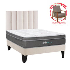 DROM - Dormitorio Europeo Moln 2 Plz + 2 Almohadas Viscoelásticas + Protector