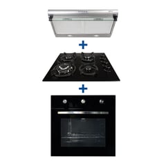 Combo: Encimera Empotrable Gn+campana Extractora 60cm+ Horno A Gas Gn