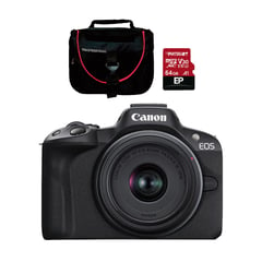 CANON - Cámara R50(bkus) Con Lente Rf-s 18-45mm Is Stm + Estuche + Microsd 64gb