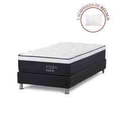 ROSEN - Cama Box Tarima Path 1 Plz + 1 Almohada