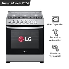 LG - Cocina A Gas Lrgz5253s 6 Hornillas Gran Capacidad Acero Inoxidable