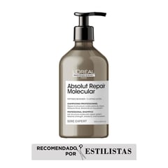 LOREAL PROFESSIONNEL - Shampoo reparador sin sulfato Absolut Repair Molecular para cabello muy dañado 500 ml
