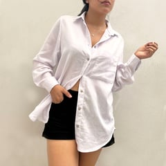 JAROLA - Blusa 100% Lino Manga Larga Mujer