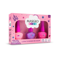 MASGLO - Set De Esmaltes 3 Unidades Para Niñas