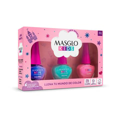 MASGLO - Set De Esmaltes 3 Unidades Para Niñas