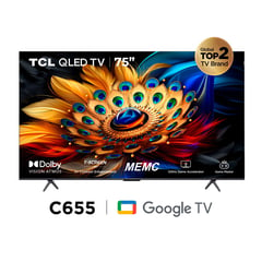 TCL - Televisor 75" Google Tv 75c655 Qled 4k Ultra Hd Smart Tv