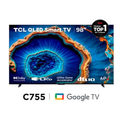 TCL - Televisor 98" Google Tv 98c755 Qd- Mini Led 4k Ultra Hd Smart Tv