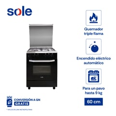 SOLE - Cocina De Pie Cartagena Glp 60 Cm 4 Hornillas