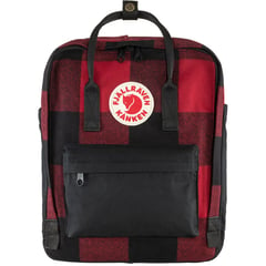 FJALLRAVEN - Mochila Clásica Cuadros Negro/rojo Kanken